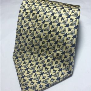 Polo by Ralph Lauren cream and blue geometric tie